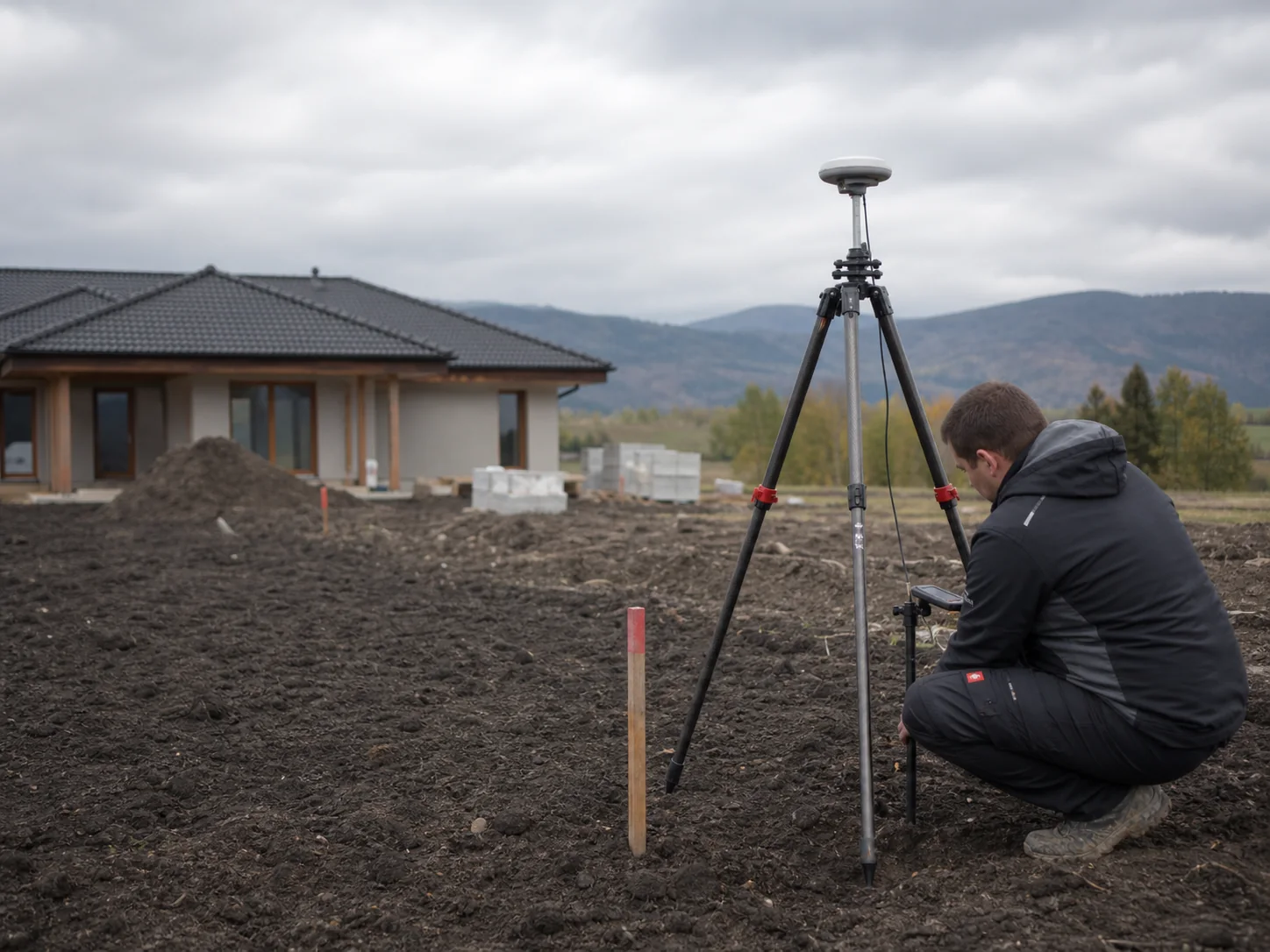 Geodetické vytyčovanie rodinného domu v teréne